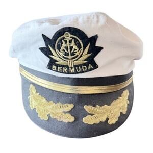 Bermuda Captain Costume Hat Nautical Ship Officer Snapback Adult
